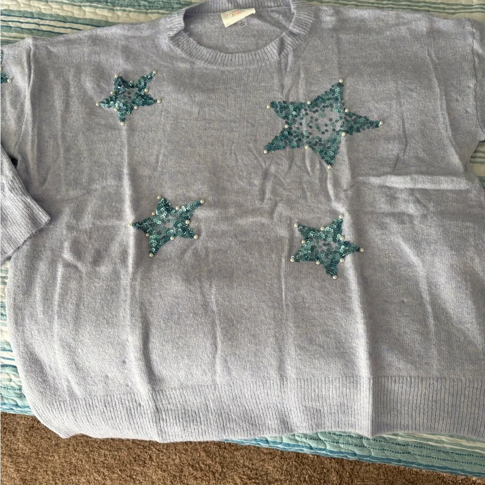 Fantastic Fawn Pastel Sweater with Sparkling Stars - Picture 8 of 9